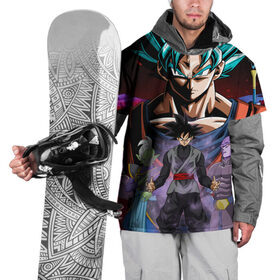 Накидка на куртку 3D с принтом Темный Гоку в Петрозаводске, 100% полиэстер |  | Тематика изображения на принте: anime | dragon ball | драконий жемчуг | жемчуг дракона