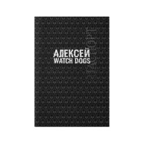 Обложка для паспорта матовая кожа с принтом Алексей Watch Dogs в Петрозаводске, натуральная матовая кожа | размер 19,3 х 13,7 см; прозрачные пластиковые крепления | алексей | алеша | леша