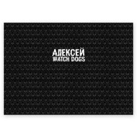 Поздравительная открытка с принтом Алексей Watch Dogs в Петрозаводске, 100% бумага | плотность бумаги 280 г/м2, матовая, на обратной стороне линовка и место для марки
 | алексей | алеша | леша