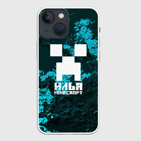 Чехол для iPhone 13 mini с принтом Илья в стиле Minecraft в Петрозаводске,  |  | game | minecraft | minecraft nature | minecraft skin | minectaft skins | mobs | name | underground | илья | имена | крипер | майн крафт