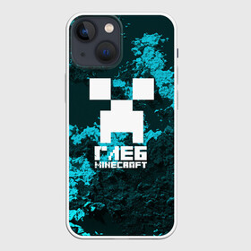 Чехол для iPhone 13 mini с принтом Глеб в стиле Minecraft в Петрозаводске,  |  | крипер | майнкрафт