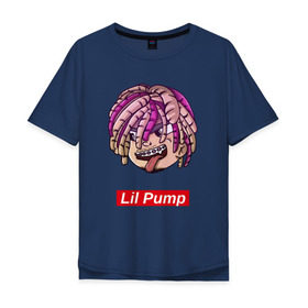 Мужская футболка хлопок Oversize с принтом Lil Pump в Петрозаводске, 100% хлопок | свободный крой, круглый ворот, “спинка” длиннее передней части | face | gang | lil | pump | rap | качер | лил | маленький | насос | памп | репер | рэпер | рэппер | с дредами