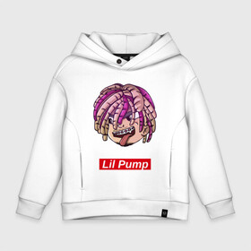 Детское худи Oversize хлопок с принтом Lil Pump в Петрозаводске, френч-терри — 70% хлопок, 30% полиэстер. Мягкий теплый начес внутри —100% хлопок | боковые карманы, эластичные манжеты и нижняя кромка, капюшон на магнитной кнопке | Тематика изображения на принте: face | gang | lil | pump | rap | качер | лил | маленький | насос | памп | репер | рэпер | рэппер | с дредами