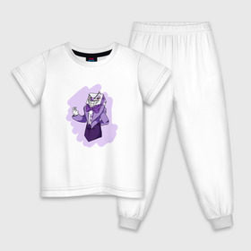 Детская пижама хлопок с принтом King Dice в Петрозаводске, 100% хлопок |  брюки и футболка прямого кроя, без карманов, на брюках мягкая резинка на поясе и по низу штанин
 | Тематика изображения на принте: cuphead | капхед | компьтерная игра