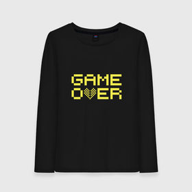 Женский лонгслив хлопок с принтом Game Over yellow в Петрозаводске, 100% хлопок |  | 