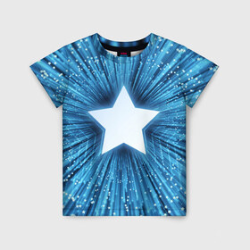 Детская футболка 3D с принтом Звезда в Петрозаводске, 100% гипоаллергенный полиэфир | прямой крой, круглый вырез горловины, длина до линии бедер, чуть спущенное плечо, ткань немного тянется | Тематика изображения на принте: взрыв | звезда | звездочка | космос | огонёк | свет
