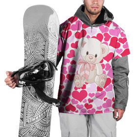 Накидка на куртку 3D с принтом Белый Мишка в Петрозаводске, 100% полиэстер |  | 14 февраля | bear | love | teddy | абстракция | арт | девушкам | день всех влюбленных | день святого валентина | животные | медведь | милые | мишка | сердечки | тедди