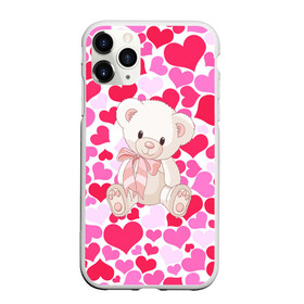 Чехол для iPhone 11 Pro матовый с принтом Белый Мишка в Петрозаводске, Силикон |  | 14 февраля | bear | love | teddy | абстракция | арт | девушкам | день всех влюбленных | день святого валентина | животные | медведь | милые | мишка | сердечки | тедди