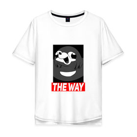 Мужская футболка хлопок Oversize с принтом Do you know the way??? (4) в Петрозаводске, 100% хлопок | свободный крой, круглый ворот, “спинка” длиннее передней части | Тематика изображения на принте: chat | da way | knuckles | vr | vrchat | наклз
