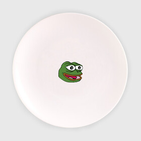Тарелка 3D с принтом Pepe frog в Петрозаводске, фарфор | диаметр - 210 мм
диаметр для нанесения принта - 120 мм | Тематика изображения на принте: meme pepe мем прикол лягушка