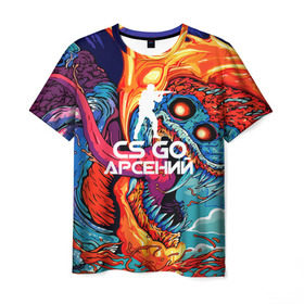 Мужская футболка 3D с принтом Арсений в стиле CS GO в Петрозаводске, 100% полиэфир | прямой крой, круглый вырез горловины, длина до линии бедер | hyper beast | кс го | сеня | скоростной зверь
