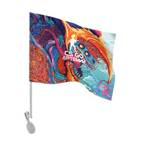 Флаг для автомобиля с принтом Артемий в стиле CS GO в Петрозаводске, 100% полиэстер | Размер: 30*21 см | имена | скоростной зверь