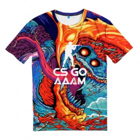 Мужская футболка 3D с принтом Адам в стиле CS GO в Петрозаводске, 100% полиэфир | прямой крой, круглый вырез горловины, длина до линии бедер | hyper beast | кс го | скоростной зверь