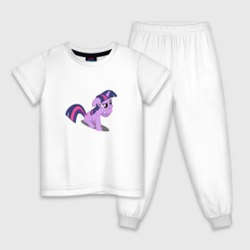 Детская пижама хлопок с принтом My little pony Твайлайт Спаркл в Петрозаводске, 100% хлопок |  брюки и футболка прямого кроя, без карманов, на брюках мягкая резинка на поясе и по низу штанин
 | my little pony | твайлайт спаркл