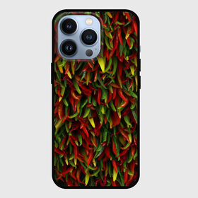 Чехол для iPhone 13 Pro с принтом Перчики в Петрозаводске,  |  | Тематика изображения на принте: веган | вегетарианец | еда | красный | овощи | острый | паттерн | перец | перчик | приправа | пряности | стручки | стручковый | стручок | урожай | чили