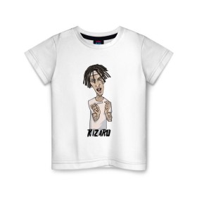 Детская футболка хлопок с принтом KIZARU в Петрозаводске, 100% хлопок | круглый вырез горловины, полуприлегающий силуэт, длина до линии бедер | Тематика изображения на принте: kizaru | rap | кизару | олег нечипоренко | реп