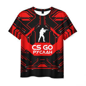 Мужская футболка 3D с принтом Counter Strike-Руслан в Петрозаводске, 100% полиэфир | прямой крой, круглый вырез горловины, длина до линии бедер | cs go | контр страйк | контра | руслан