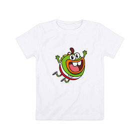 Детская футболка хлопок с принтом Быдыщ в Петрозаводске, 100% хлопок | круглый вырез горловины, полуприлегающий силуэт, длина до линии бедер | breadwinners | buhdeuce | swaysway | быдыщ | хлебоутки | шлеп шлеп