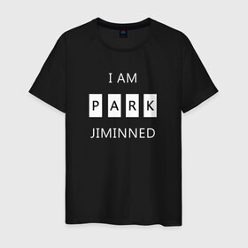 Мужская футболка хлопок с принтом BTS I am Park Jiminned II в Петрозаводске, 100% хлопок | прямой крой, круглый вырез горловины, длина до линии бедер, слегка спущенное плечо. | Тематика изображения на принте: 