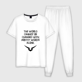 Мужская пижама хлопок с принтом Code Geass_4 в Петрозаводске, 100% хлопок | брюки и футболка прямого кроя, без карманов, на брюках мягкая резинка на поясе и по низу штанин
 | код гиасс | лелуш | лелуш ламперуж