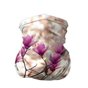 Бандана-труба 3D с принтом Сакура в Петрозаводске, 100% полиэстер, ткань с особыми свойствами — Activecool | плотность 150‒180 г/м2; хорошо тянется, но сохраняет форму | деревья | красота | небо | природа | сакура | цветение | цветы | япония