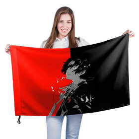 Флаг 3D с принтом Persona в Петрозаводске, 100% полиэстер | плотность ткани — 95 г/м2, размер — 67 х 109 см. Принт наносится с одной стороны | persona