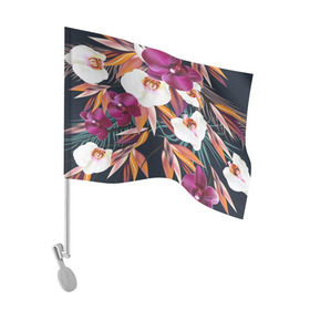 Флаг для автомобиля с принтом Орхидея в Петрозаводске, 100% полиэстер | Размер: 30*21 см | flower | букет | краски | орхидеи | природа | текстуры | тропики | тропический | цветочки | цветы