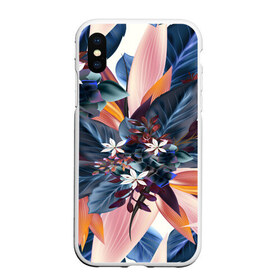 Чехол для iPhone XS Max матовый с принтом Flower collection в Петрозаводске, Силикон | Область печати: задняя сторона чехла, без боковых панелей | Тематика изображения на принте: flower | букет | краски | орхидеи | природа | текстуры | тропики | тропический | цветочки | цветы