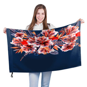 Флаг 3D с принтом Цветочная мода в Петрозаводске, 100% полиэстер | плотность ткани — 95 г/м2, размер — 67 х 109 см. Принт наносится с одной стороны | flower | букет | краски | орхидеи | природа | текстуры | тропики | тропический | цветочки | цветы