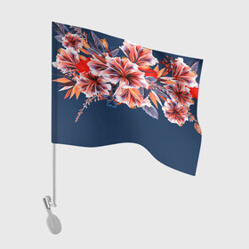 Флаг для автомобиля с принтом Цветочная мода в Петрозаводске, 100% полиэстер | Размер: 30*21 см | flower | букет | краски | орхидеи | природа | текстуры | тропики | тропический | цветочки | цветы