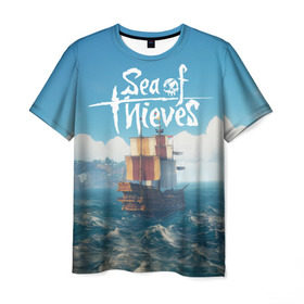Мужская футболка 3D с принтом Sea of Thieves в Петрозаводске, 100% полиэфир | прямой крой, круглый вырез горловины, длина до линии бедер | pirates | sea of thieves | пираты