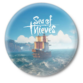 Значок с принтом Sea of Thieves в Петрозаводске,  металл | круглая форма, металлическая застежка в виде булавки | pirates | sea of thieves | пираты