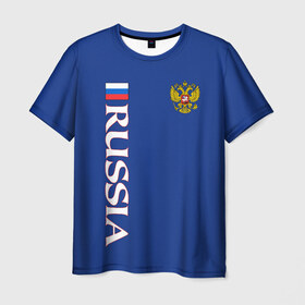 Мужская футболка 3D с принтом Россия в Петрозаводске, 100% полиэфир | прямой крой, круглый вырез горловины, длина до линии бедер | russia | герб | орел | патриот | российский | россия | русский | символика