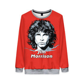 Женский свитшот 3D с принтом Jim Morrison в Петрозаводске, 100% полиэстер с мягким внутренним слоем | круглый вырез горловины, мягкая резинка на манжетах и поясе, свободная посадка по фигуре | the doors | автор песен | вокалист | джим моррисон | звезда | музыка | певец | поэт | рок | рок музыка | фронтмен