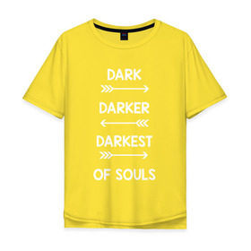 Мужская футболка хлопок Oversize с принтом Darker в Петрозаводске, 100% хлопок | свободный крой, круглый ворот, “спинка” длиннее передней части | dark souls | dark souls 3