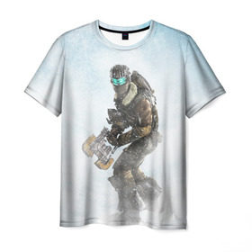 Мужская футболка 3D с принтом Dead Space в Петрозаводске, 100% полиэфир | прямой крой, круглый вырез горловины, длина до линии бедер | dead | space | айзек | вирус | зомби | игра | ишимура | кларк | космос | костюм | мёртвый | монстр