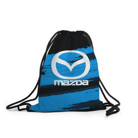 Рюкзак-мешок 3D с принтом Mazda MOTORs Blue в Петрозаводске, 100% полиэстер | плотность ткани — 200 г/м2, размер — 35 х 45 см; лямки — толстые шнурки, застежка на шнуровке, без карманов и подкладки | 
