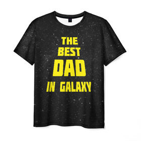 Мужская футболка 3D с принтом The best dad в Петрозаводске, 100% полиэфир | прямой крой, круглый вырез горловины, длина до линии бедер | 23 февраля | защитник | звездные | лучший папа | любимый | мужчинам | мужчины | папа | подарок | самый лучший