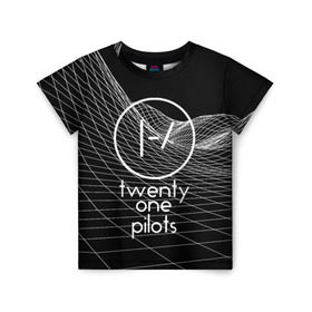 Детская футболка 3D с принтом twenty one pilots в Петрозаводске, 100% гипоаллергенный полиэфир | прямой крой, круглый вырез горловины, длина до линии бедер, чуть спущенное плечо, ткань немного тянется | rock | t.o.p. | top | twenty one pilots | рок