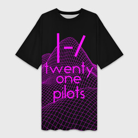 Платье-футболка 3D с принтом twenty one pilots neon music в Петрозаводске,  |  | Тематика изображения на принте: группа | инди поп | синти поп