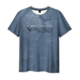 Мужская футболка 3D с принтом Vikings в Петрозаводске, 100% полиэфир | прямой крой, круглый вырез горловины, длина до линии бедер | midgard | viking | wolves | викинги | воин | волк | игра