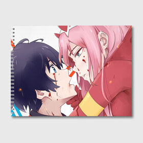 Альбом для рисования с принтом Darling in the FranXX в Петрозаводске, 100% бумага
 | матовая бумага, плотность 200 мг. | Тематика изображения на принте: anime | darling in the franxx | аниме | любимый во франкcе | милый во франкcе