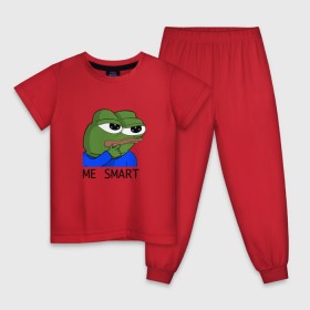 Детская пижама хлопок с принтом me smart в Петрозаводске, 100% хлопок |  брюки и футболка прямого кроя, без карманов, на брюках мягкая резинка на поясе и по низу штанин
 | грустная лягушка мем
