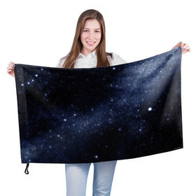 Флаг 3D с принтом Звёздное небо в Петрозаводске, 100% полиэстер | плотность ткани — 95 г/м2, размер — 67 х 109 см. Принт наносится с одной стороны | вселенная | звёзды | земля | космос | плеяды | пространство