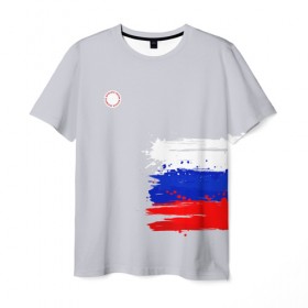 Мужская футболка 3D с принтом олимпийская форма в Петрозаводске, 100% полиэфир | прямой крой, круглый вырез горловины, длина до линии бедер | 