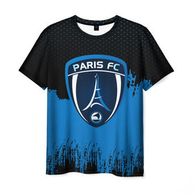 Мужская футболка 3D с принтом FC Paris Original uniform в Петрозаводске, 100% полиэфир | прямой крой, круглый вырез горловины, длина до линии бедер | football | soccer | париж