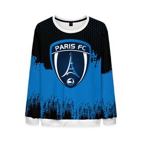 Мужской свитшот 3D с принтом FC Paris Original uniform в Петрозаводске, 100% полиэстер с мягким внутренним слоем | круглый вырез горловины, мягкая резинка на манжетах и поясе, свободная посадка по фигуре | Тематика изображения на принте: football | soccer | париж