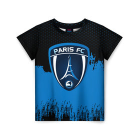 Детская футболка 3D с принтом FC Paris Original uniform в Петрозаводске, 100% гипоаллергенный полиэфир | прямой крой, круглый вырез горловины, длина до линии бедер, чуть спущенное плечо, ткань немного тянется | football | soccer | париж