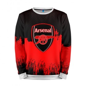 Мужской свитшот 3D с принтом FC Arsenal Original uniform в Петрозаводске, 100% полиэстер с мягким внутренним слоем | круглый вырез горловины, мягкая резинка на манжетах и поясе, свободная посадка по фигуре | Тематика изображения на принте: football | soccer | арсенал