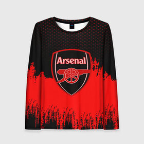 Женский лонгслив 3D с принтом FC Arsenal Original uniform в Петрозаводске, 100% полиэстер | длинные рукава, круглый вырез горловины, полуприлегающий силуэт | football | soccer | арсенал